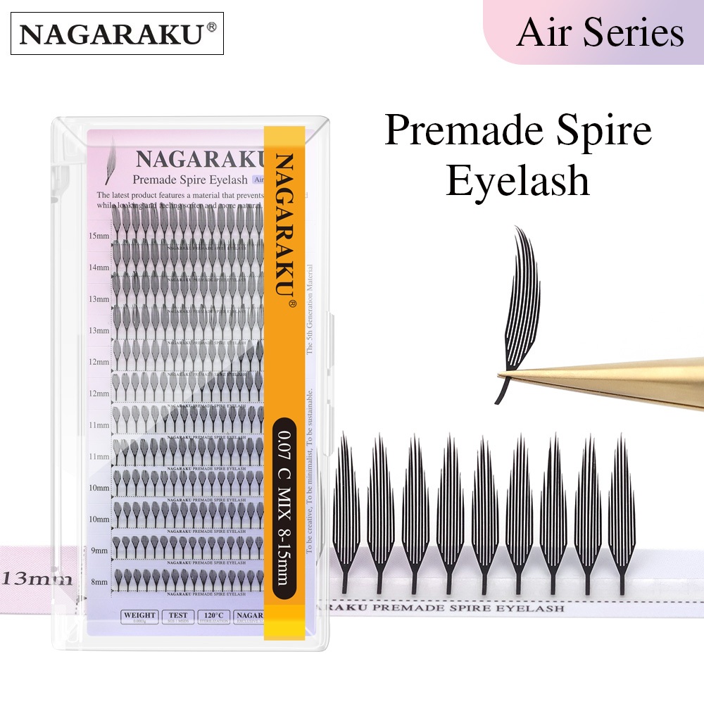 Nagraku Spire Lông mi giả Air Series Premade Feather Light Eyelash Extensions