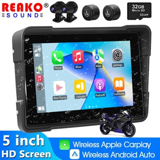 Reako Hệ Thống Định Vị Xe Máy Carplay TPMS Kết Nối Điện Thoại Di Động 5 inch IPX8 Chống Nước HD Trợ Lý Giọng Nói Màn Hình IPS Đầu Ghi GPS