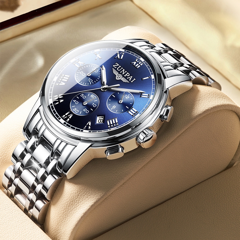 ZUNPAI Đồng hồ thông thường dành cho doanh nhân Không khí đơn giản Đồng hồ bấm giờ ba mắt đa chức năng Đồng hồ bơi thể thao chống thấm nước bằng thép không gỉ Đồng hồ phổ biến Chức năng lịch Đồng hồ thạch anh | BigBuy360 - bigbuy360.vn