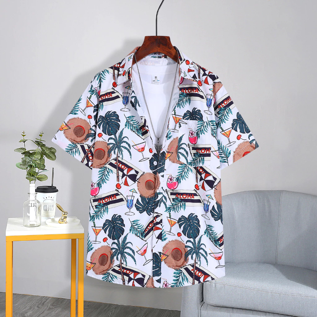 M-3XL Nam Retro Hoa Hawaii Áo Sơ Mi Nam Tay Ngắn M-3XL 100 Phong Cách