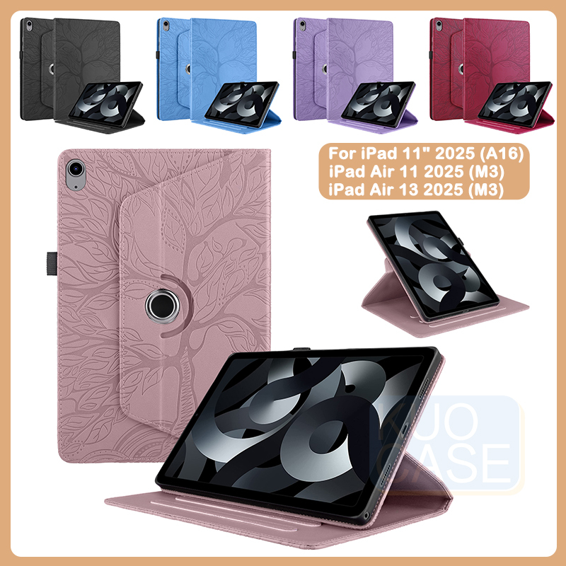 Dành Cho IPad Air 11 2025 Air 13 2025 M3 IPad 11 2025 A16 Da PU 360° Hộp đựng máy tính bảng chống số