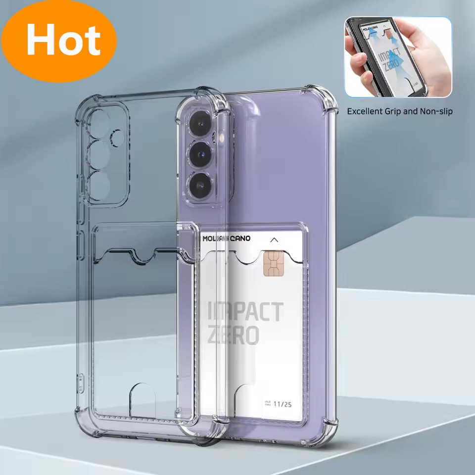 Ốp Mềm Trong Suốt Cho Samsung Galaxy S25 S22 S23 S24 Ultra S21 Plus S24 FE A56 A35 A34 A55 A53 A54 A14 A15 A36 A26 Túi Đựng Thẻ Trong Suốt