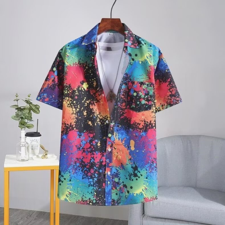 M-3XL Nam Retro Hoa Hawaii Áo Sơ Mi Nam Tay Ngắn M-3XL 100 Phong Cách