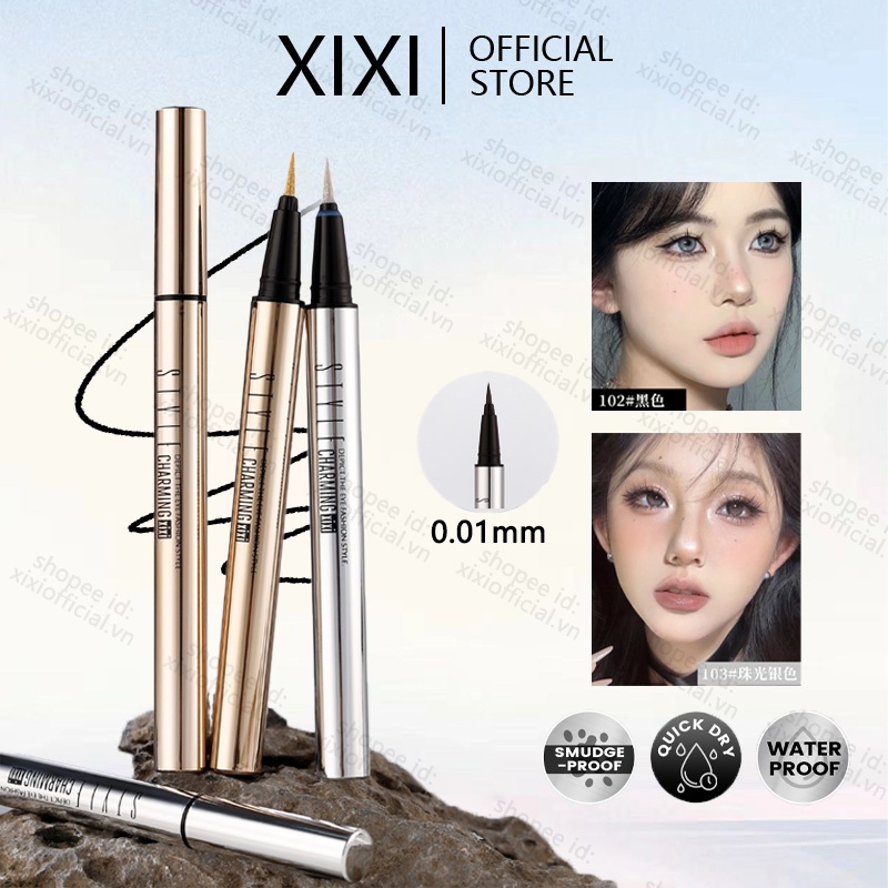 Xixi Long Lanh Chất Lỏng Bút Kẻ Mắt Bút Chì Chống Thấm Nước Bút Kẻ Mắt Lâu Dài Nhanh Khô Mắt Mỹ Phẩm Trang Điểm NO.D263