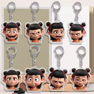 🍥jellycuty🍥Nezha Móc Khóa Hoạt Hình Vui Nhộn Móc Khóa Hoạt Hình Ao Bing Nhân Vật Phim Biểu Hiện Sáng Tạo Sinh Nhật Túi Quà Tặng Mặt Dây