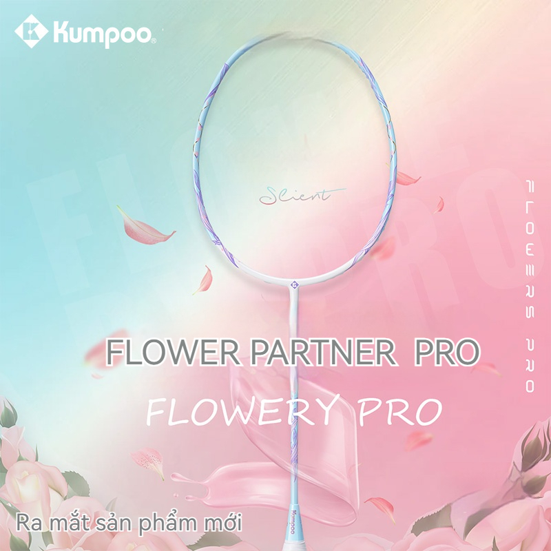 Vợt Kumpoo FLOWER PARTNER PRO Căng Sẵn11kg 4U carbon tặng kèm túi đựng và quấn cán