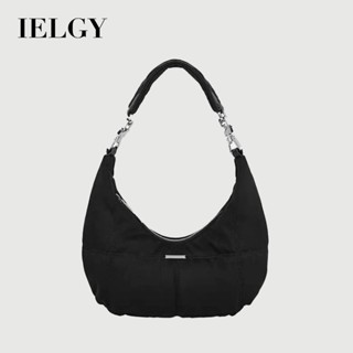 Ielgy Ladies Retro Túi Mây Đen Cao Cấp Niche Sát Nách Túi Di Động Đeo Vai Lưỡi Liềm Túi
