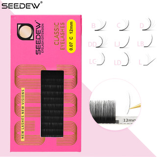  SEEDEW Cổ Điển Nối Mi Cong B C D DD L LC LD LU Mi Giả Lông Mi Cá Nhân Kích Thước 0,07 