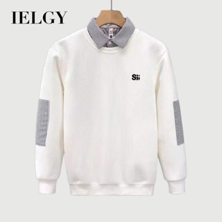 IELGY Áo Len Mùa Thu Đông Nam Mùa Đông Mới Áo Sơ Mi Nam Cổ Áo Thun Đế Áo Sơ Mi