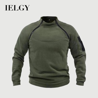 IELGY Nam Chiến Thuật Ngoài Trời Quần Áo Lông Cừu Dây Kéo Ấm Áo Chui Đầu Nam Chống Gió Áo Nhiệt Đi Bộ Đường Dài Áo