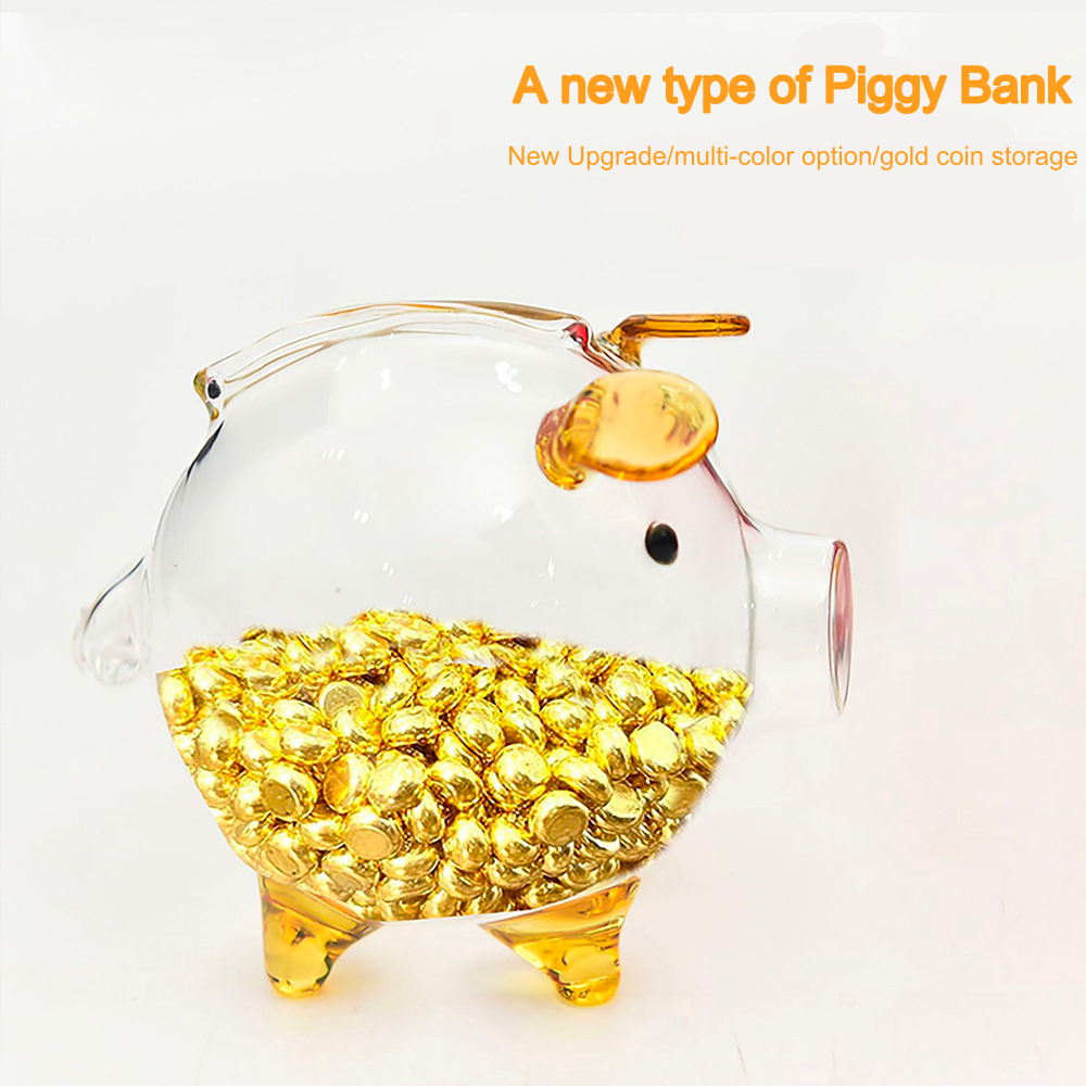 Tiết kiệm thủy tinh piggy cork cork trang trí máy tính để bàn diy con heo đất nhỏ