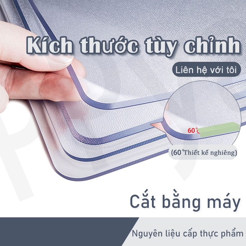  Khăn Trải Bàn Bằng Nhựa PVC Trong Suốt Dày Kích thước tùy chỉnh dày nhựa rõ ràng bìa bàn 2mm 