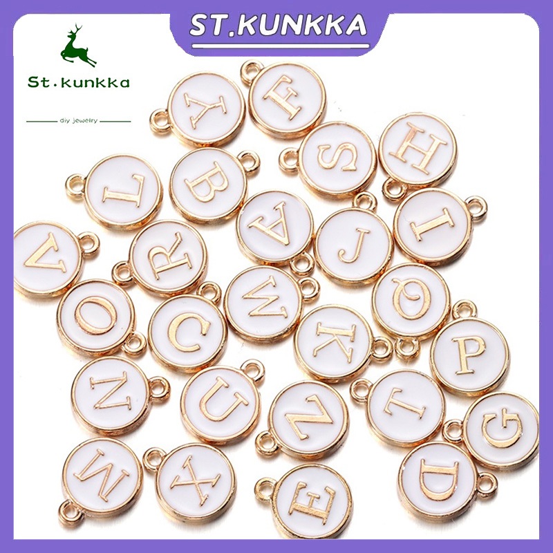 [DEAL SỐC 1K] 12mm 1 mặt dây chuyền chữ trắng được sử dụng làm đồ trang sức DIY