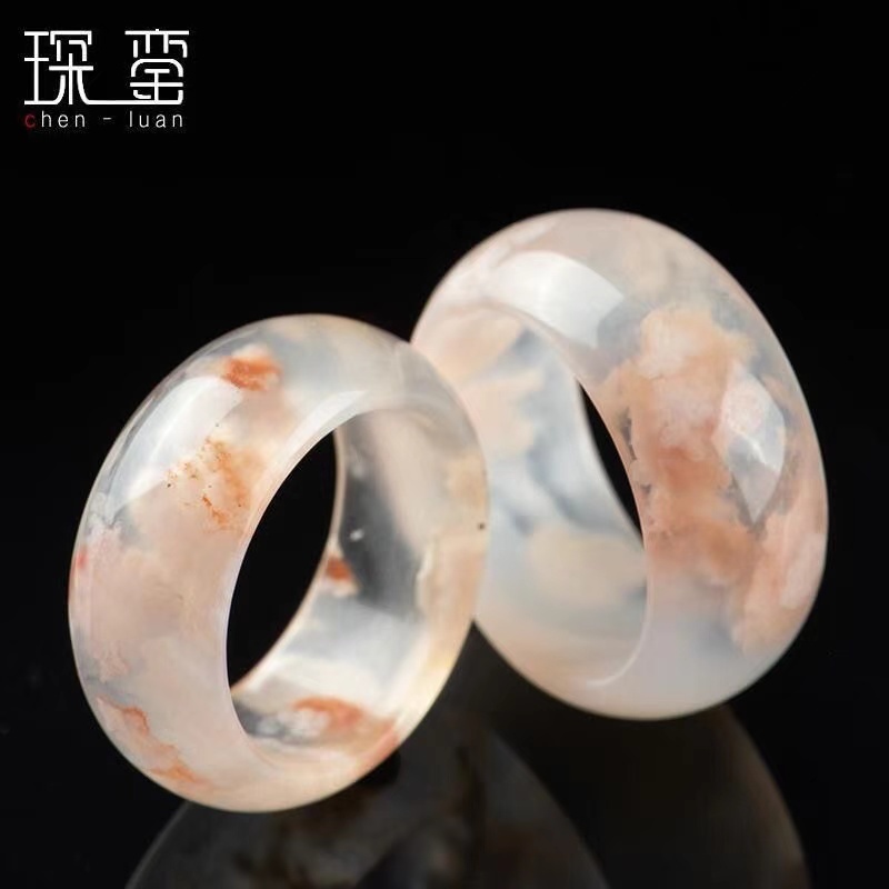 Vòng mã não hoa anh đào tự nhiên Dải rộng thời trang và đa năng vòng mã não hoa anh đào mã não đuôi 