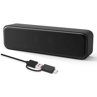 Loa máy tính để bàn Mini Soundbar Type-C có âm thanh chất lượng cao, âm thanh nổi, âm trầm nâng cao, loa máy tính xách tay, loa USB, loa PC cho Windows Mac Chrome OS