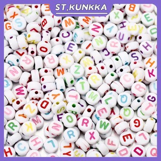  ST.KUNKKA 7 mm Set 100 hạt xỏ St.kunkka họa tiết chữ cái bằng acrylic cỡ 