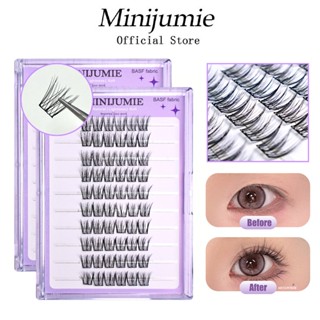 Minijumie BASF fabric Lông Mi Giả Không Keo 10 Hàng Lông Mi Lười Đơn Cụm Cô Gái Giàu Có