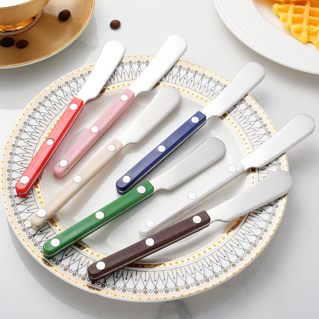 Đinh Tán Kẹp Tay Cầm Bơ Dao Thép Không Gỉ 304 Bơ Dao Bánh Mì Chocolate Mứt Smear Dao Phương Tây Món 