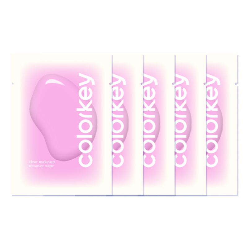 [Quà tặng] Khăn lau tẩy trang Colorkey Gói di động tẩy trang nhẹ nhàng, 5 miếng