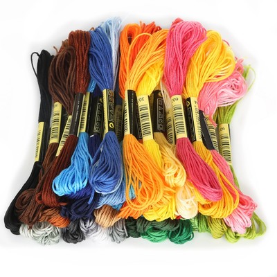 8 màu Cross Stitch Thread Thêu Ren Thêu Chất Liệu DIY Phụ Kiện Mỗi 7.5m