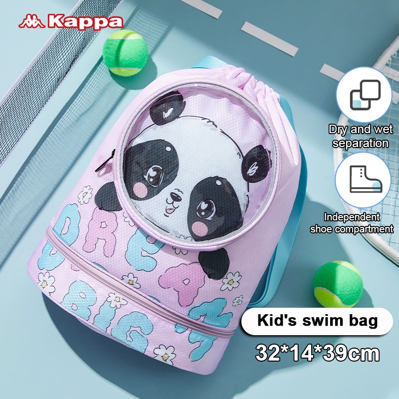 Túi bơi trẻ em Kappa, túi đựng đồ chống thấm nước tách ướt và khô, ba lô di động, túi hoạt động ngoà