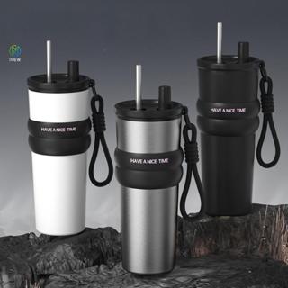 ly giữ nhiệt Cốc cà phê ống hút dung tích lớn 316 Cốc giữ nhiệt bằng thép không gỉ Cốc ô tô di động bình nước giữ nhiệt