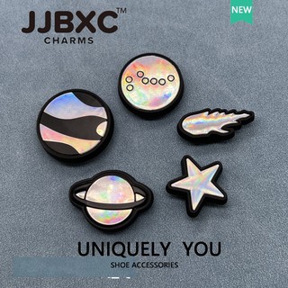 JJBXC Charm phụ kiện dép   - Jjbxc   Charms Giày - Khóa Trang Trí Dòng Hành Tinh Bạc - Giày Độc Quyền Chính Hãng - Tặng Kèm Sticker Dép   Sticker Dép  