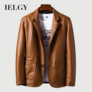  IELGY Da Mới Nam Thanh Niên PU Phù Hợp Với Cổ Công Sở Áo Khoác Da Mùa Xuân Mỏng 