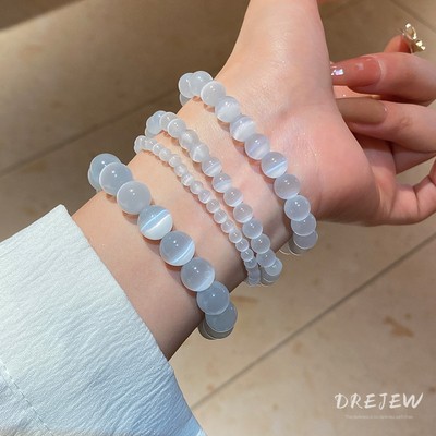 Drejew Vòng tay đính cườm đá mắt mèo ngọt ngào hàng ngày đi lại vòng tay đính cườm thích hợp tinh tế đơn giản vòng cao cấp trang trí tay