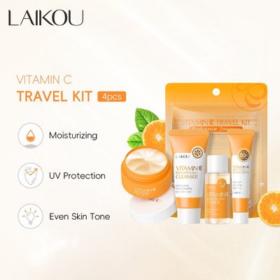 Kem chống nắng LAIKOU Vitamin C 4 cái / bộ Boost Radiance Toner Làm săn chắc lỗ chân lông