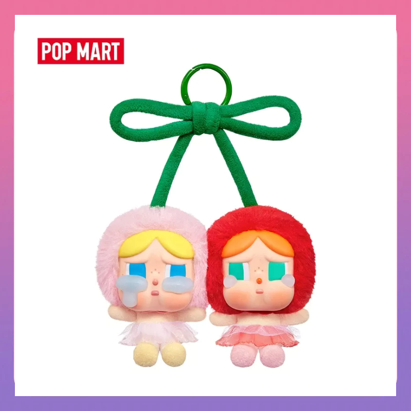 Pop MART CRYBABY Crying For Love Series-Vinyl Thẻ treo sang trọng (Love You Cherry Much) Móc khóa