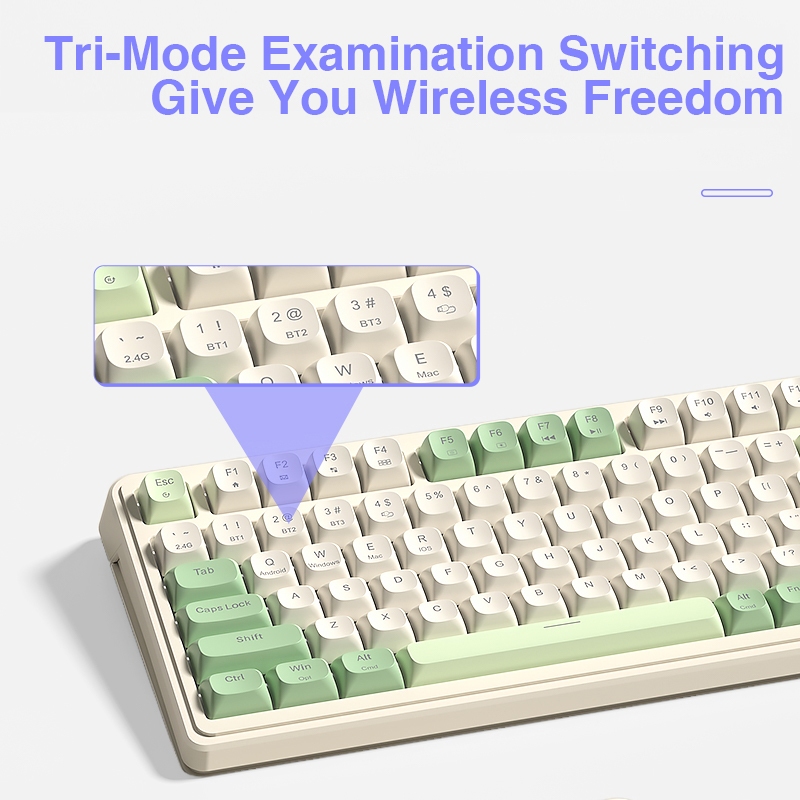 Bàn phím màng không dây AULA S99 99 phím Con lăn đa chức năng RGB ba chế độ cho bàn phím văn phòng và chơi game | BigBuy360 - bigbuy360.vn