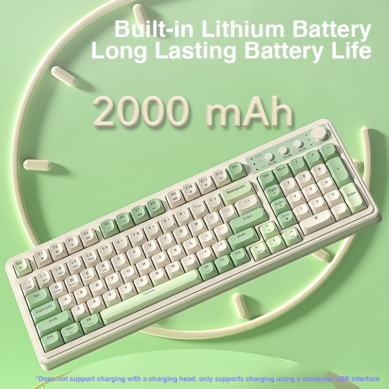 Bàn phím màng không dây AULA S99 99 phím Con lăn đa chức năng RGB ba chế độ cho bàn phím văn phòng và chơi game | BigBuy360 - bigbuy360.vn