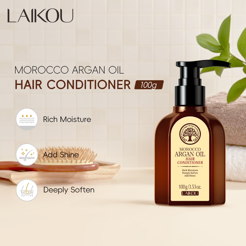Laikou Morocco Dầu Gội Dầu Argan Dầu Dầu Xả Sửa Chữa Tóc Hư Tổn Mịn Frizz 100g