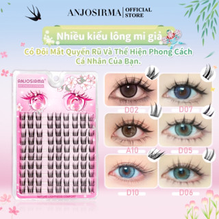 [Vận chuyển miễn phí]  Anjosirma Lông Mi Giả 3D Cong Tự Nhiên 8-14mm C+ Chất lượng cao tái sử dụng