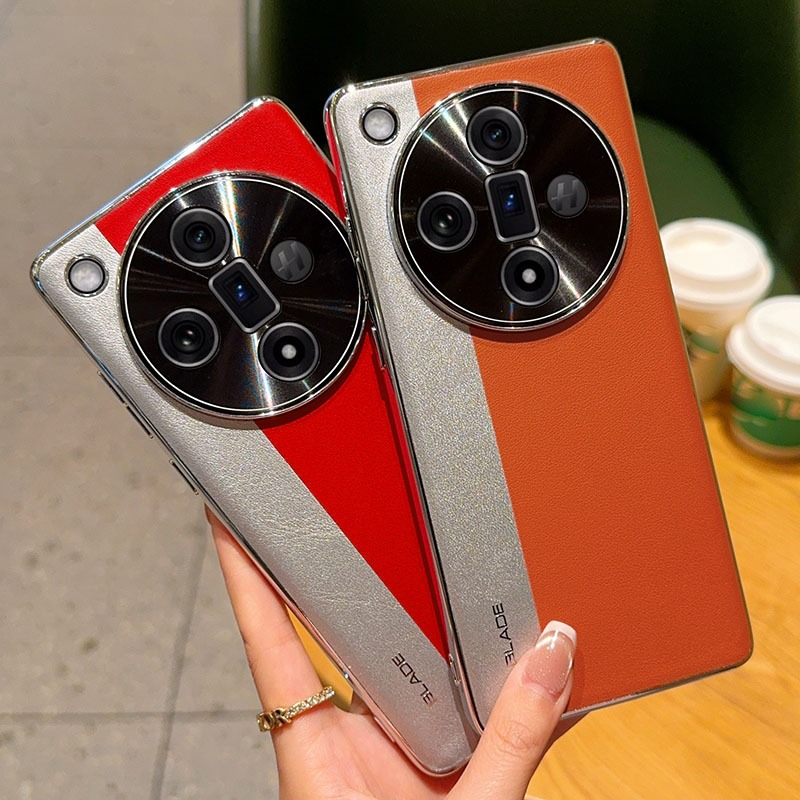 YUTANG Splicing Plain Leather Plastic Hard Case For OPPO Find X6 Pro X7 X7Ultra Protection Cover