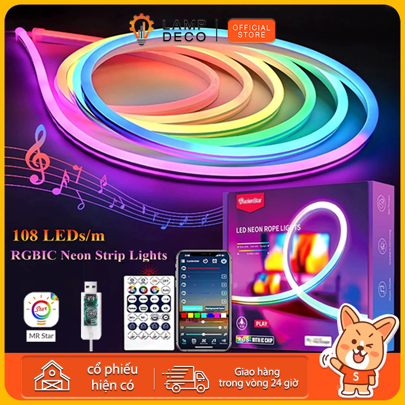 Đèn NEON FLEX - Dây đèn neon chạy đuổi aRGB trang trí decor tường phòng ngủ, decor phòng khách