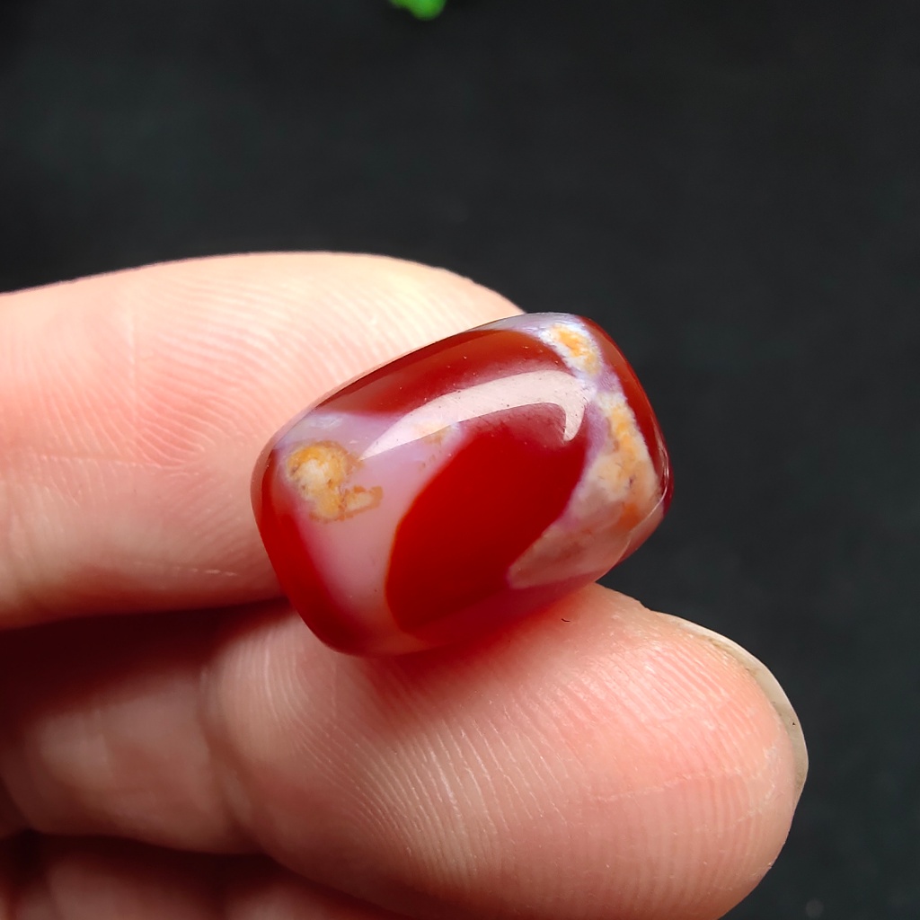 Boutique Dễ Thương Hạt rời đỏ 13*10mm, phụ kiện DIY, [Hạt Huya Dzi] [Hạt Dzi vỏ rùa] [Hạt Dzi ba mắt