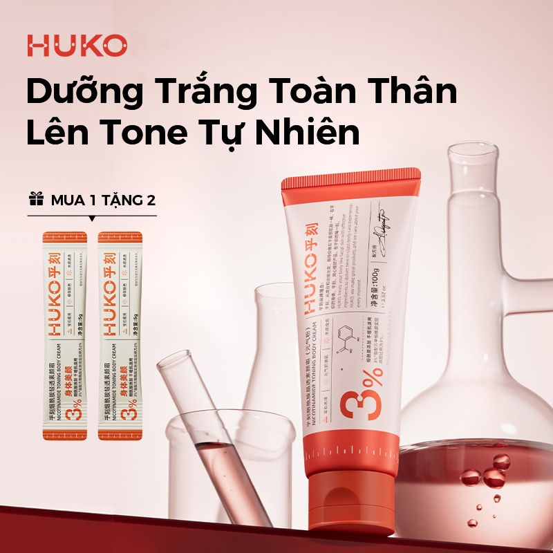Kem Dưỡng Trắng Da HUKO Làm Trắng Da Nhanh Niacinamide Chống Trôi Không Vệt Trắng Trang Điểm 12 Giờ 