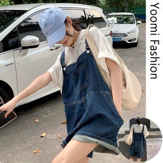 Quần Yếm Jean Ngắn Ống Rộng ,Yếm Kaki Đùi Dáng Rộng Phong Cách Hàn Quốc Cho Nữ