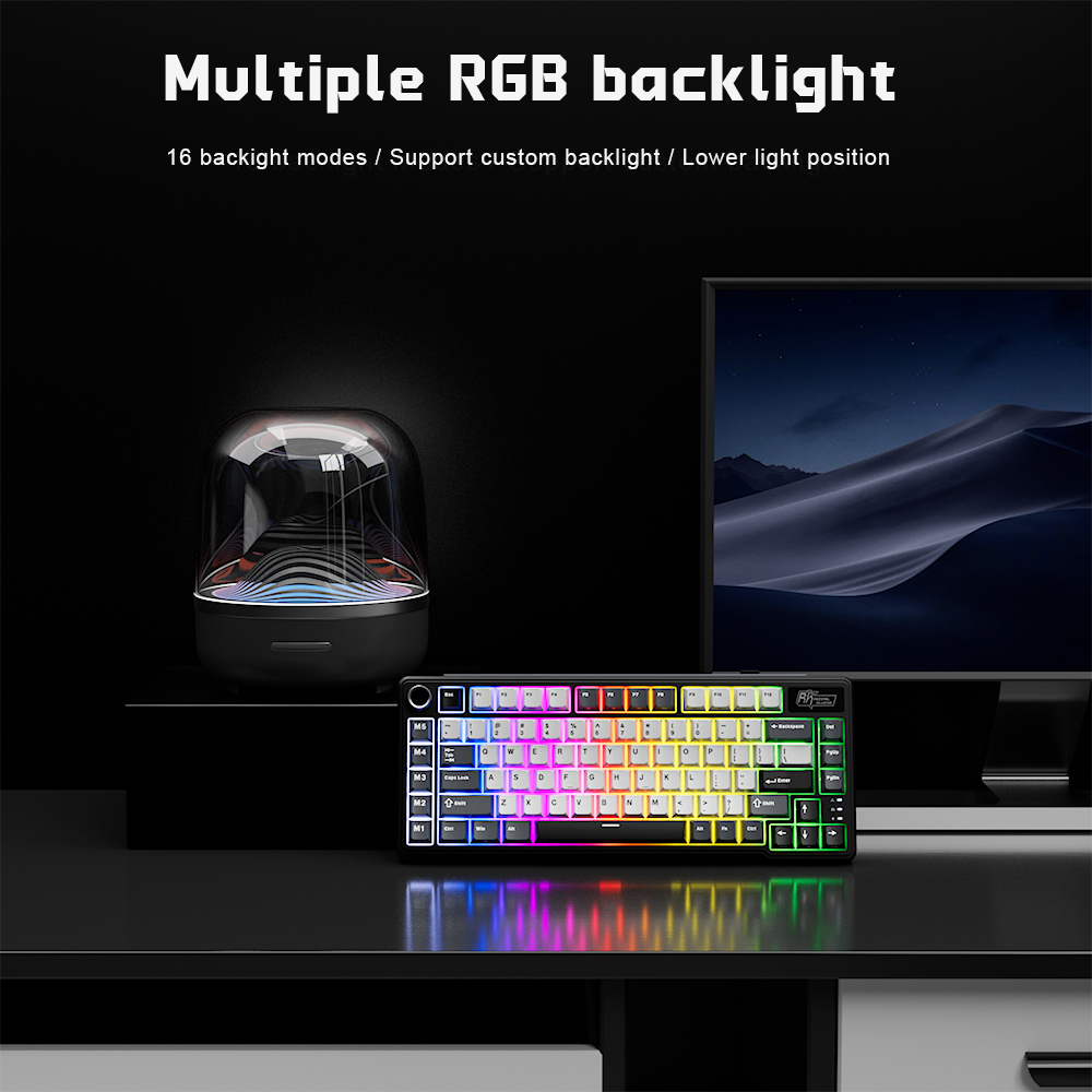 Royal Kludge RK L75 Knight Black 85 Key Diy Tri-Mode RGB Bàn phím cơ không dây Bluetooth 2.4G | BigBuy360 - bigbuy360.vn