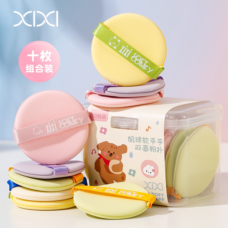 Xixi 10 Chiếc Đệm Không Khí Puff Trang Điểm Bọt Biển Cho BB CC Kem Bột Đường Viền Mặt Mịn Ướt Khô Trang Điểm Dụng Cụ Làm Đẹp Quà Tặng KHÔNG. Gj-85