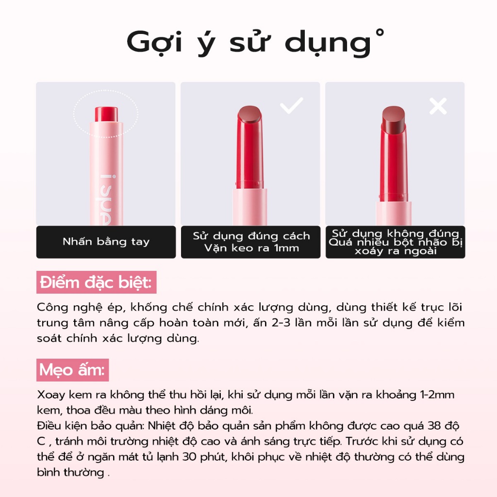 Ispeak-THƯƠNG HIỆU ĐẦY SỨC THANH XUÂN CỦA MISTINE  Son dưỡng có màu dạng thỏi bấm Ispeak 2g,lip | BigBuy360 - bigbuy360.vn