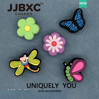  JJBXC Charm phụ kiện dép   - Charm trang trí giày   khóa trang trí hoa chuồn bướm giày chính hãng Set JJBXC Sticker Dép   