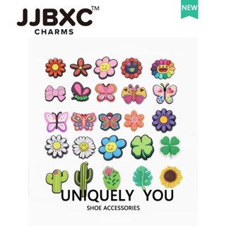  JJBXC Charm phụ kiện dép   - Charm trang trí giày   charm bướm hoa cỏ ba lá khóa trang trí chính hãng Set JJBXC Charm   phát sáng Sticker Dép   