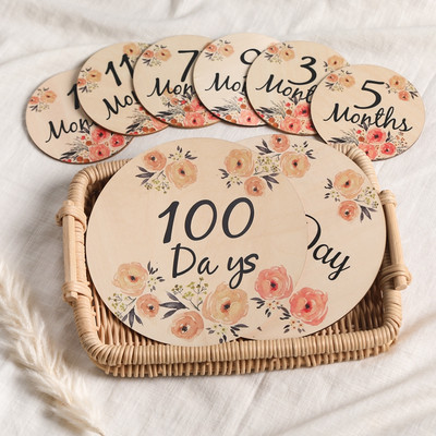 Set 8/ 6/ 2 dụng cụ đánh dấu cột mốc phát triển MAMIMAMIHOME PMZ1167 bằng gỗ cho trẻ sơ sinh