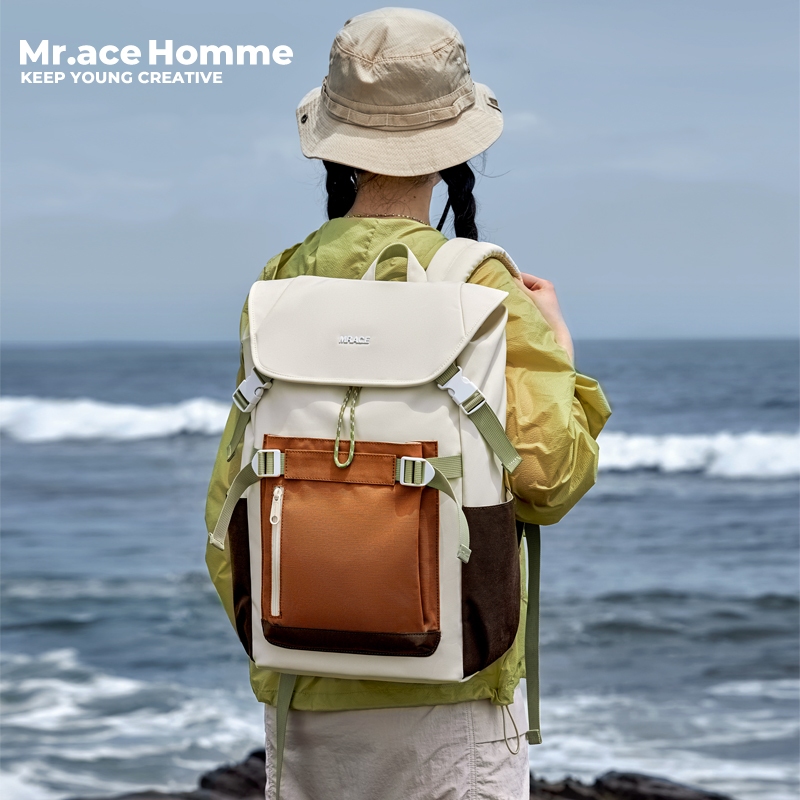 Ba lô du lịch Mr.ace Homme 3191 Túi sức chứa lớn Túi đi học nhẹ cho nữ Ba lô đi làm