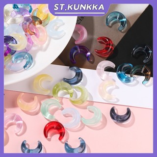 St. kunkka 10 Chiếc 13 * 15 Mm Hạt Thủy Tinh Mặt Trăng Hạt Miếng Đệm Các Lỗ Ngang Có Thể Được Sử Dụng Cho DIY Vòng Cổ Vòng Tay Làm
