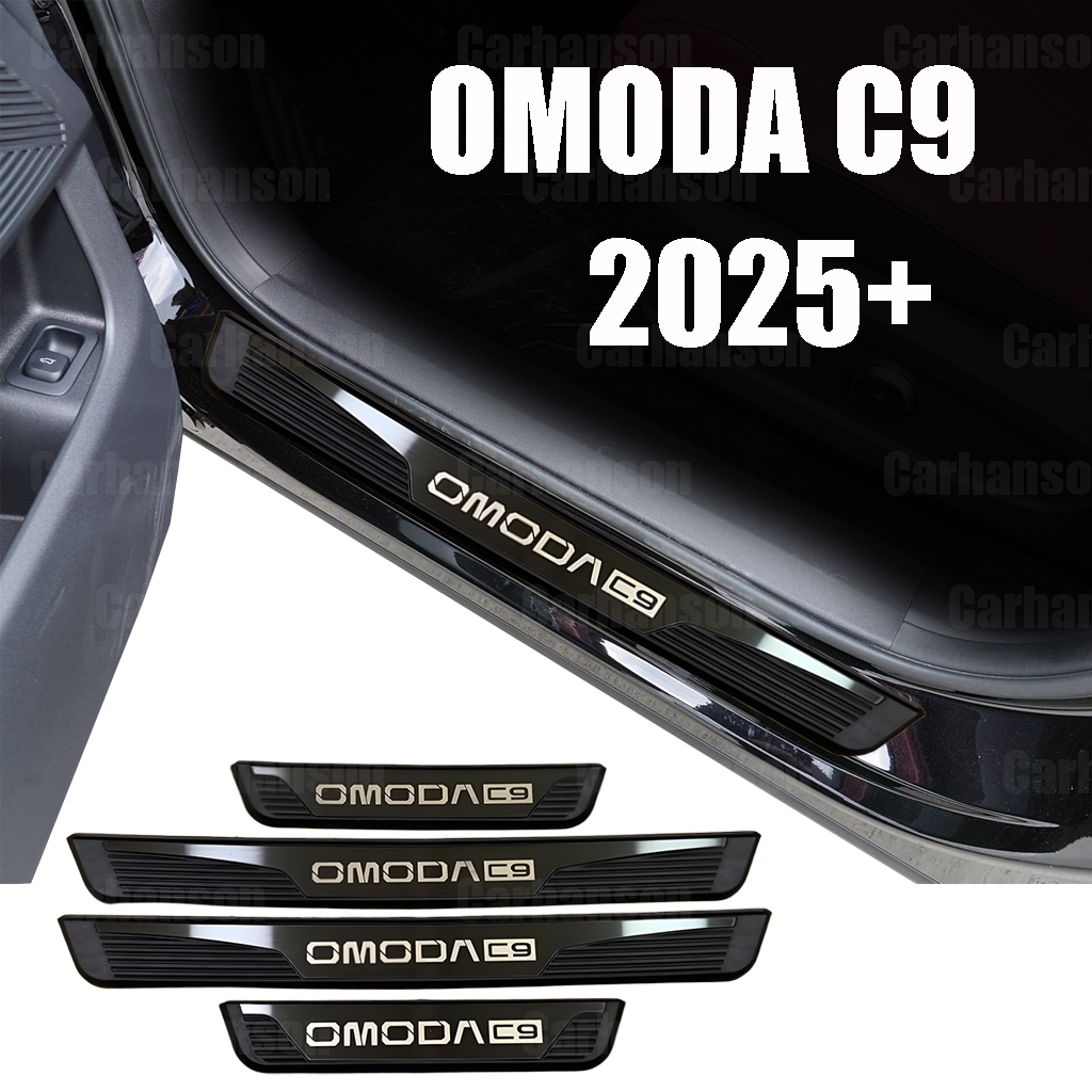 Dải cửa bên ô tô cho Chery OMODA C9 Phụ kiện 2025 + Tấm ngưỡng xe ABS Vỏ chống rơi 4 chiếc
