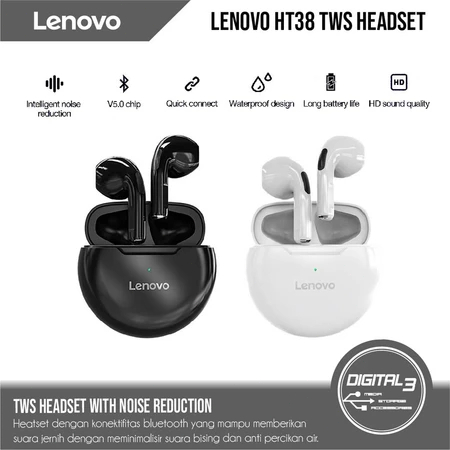 Tai nghe Lenovo HT38 Tai nghe không dây Tai nghe Tai nghe Tai nghe MIC chất lượng cao Độ bền lâu Chính hãng | BigBuy360 - bigbuy360.vn